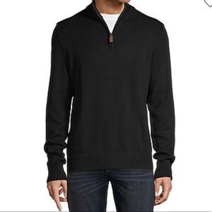 Black St. John's Bay Quarter-Zip Sweater